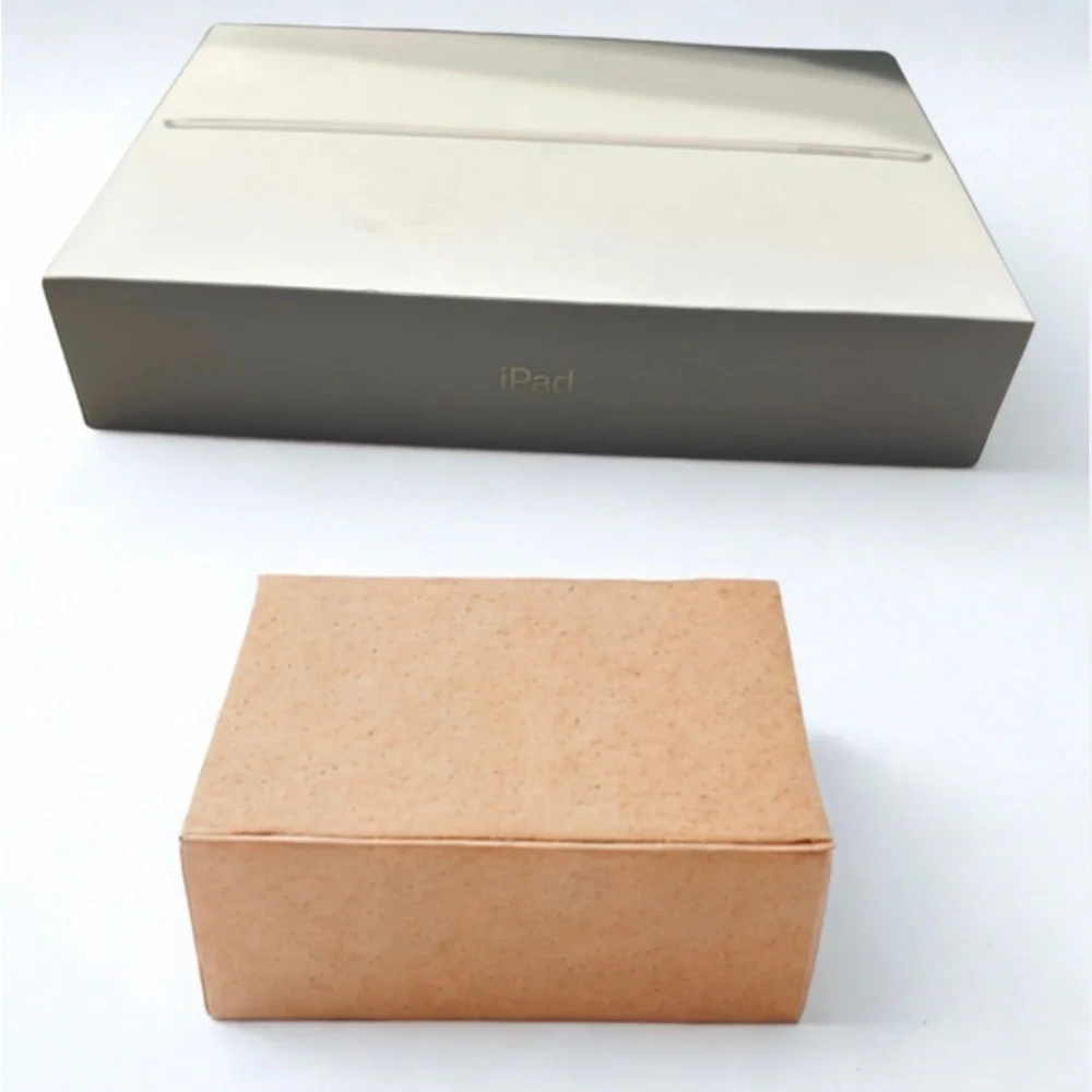 Apple iPad Packaging in Silver and Brown